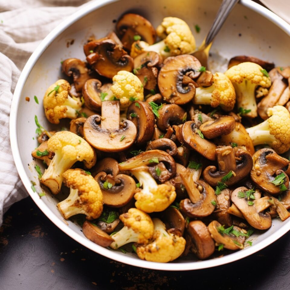 Garlic Mushrooms Cauliflower Skillet