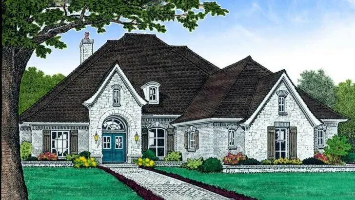 Luxurious 2-Story 5-Bedroom French Country Home with Bonus Playroom and 3-Car Garage (Floor Plan)