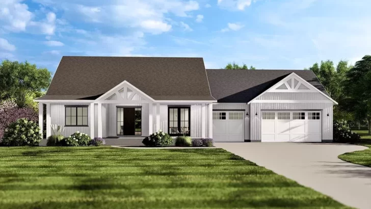 Farmhouse-Style 4-Bedroom 1-Story Home with Split Bed Layout and Surprise Basement Expansion (Floor ...