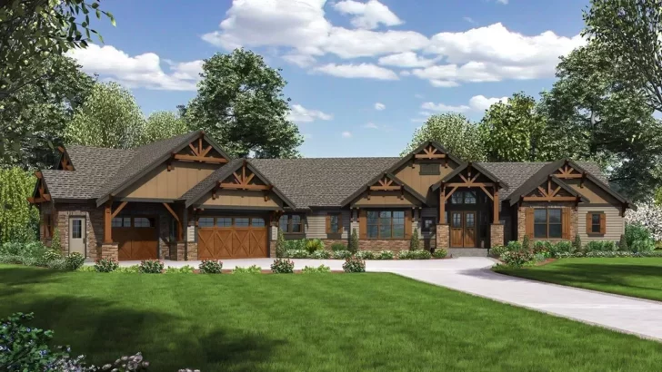 4-Bedroom Single-Story Mountain Ranch with Master Suite Oasis (Floor Plan)