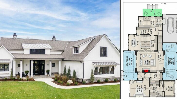 2-Story 4-Bedroom Modern Farmhouse With Vaulted Master Suite (Floor Plan)