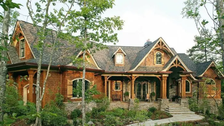 7-Bedroom Single-Story Mountain Craftsman Home with Gabled Roof (Floor Plan)