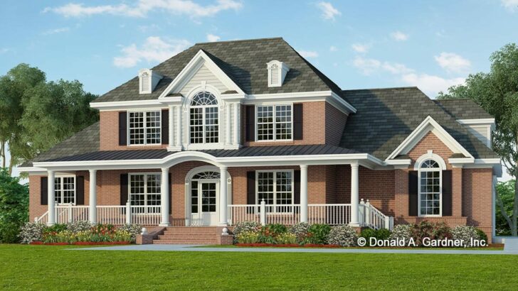 Traditional 5-Bedroom 2-Story Country Style Home with Main-floor Master Bedroom (Floor Plan)
