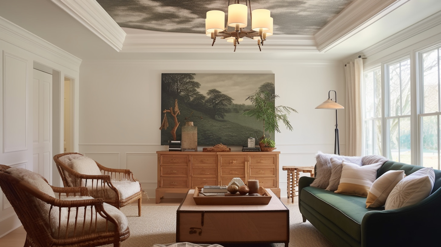 Neutral Living Room Ceiling