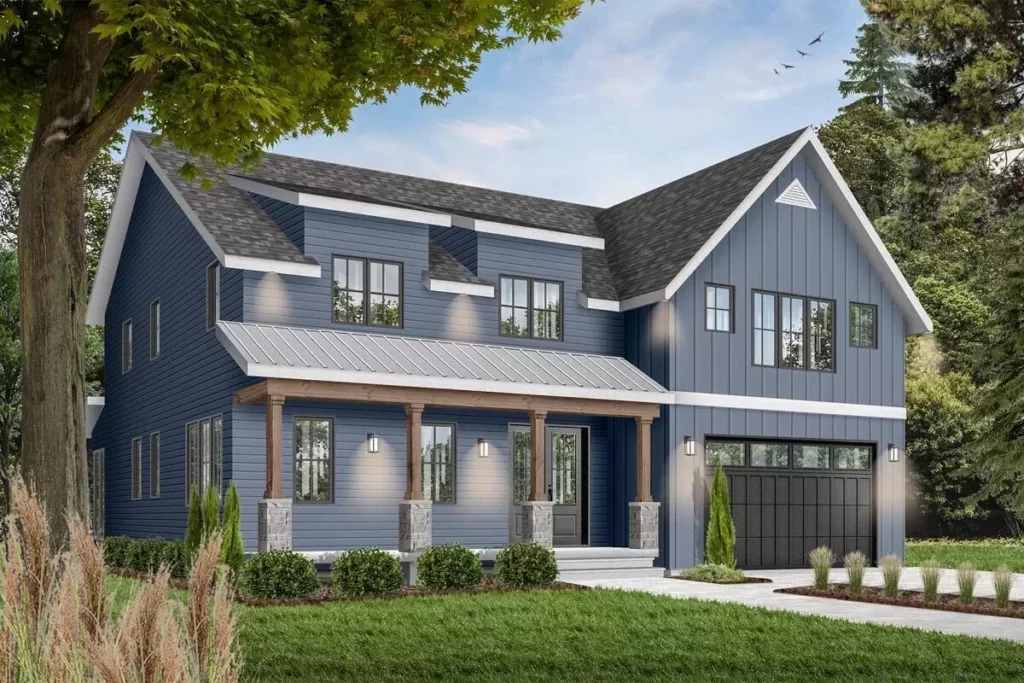 DualStory 5Bedroom Modern Farmhouse With DualSided Fireplace (Floor