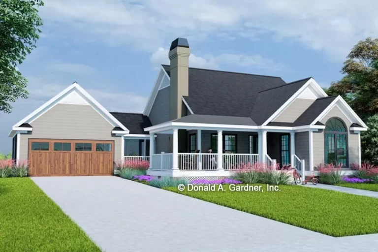 1-Story 3-Bedroom Country Cottage with Screened Porch (Floor Plan)