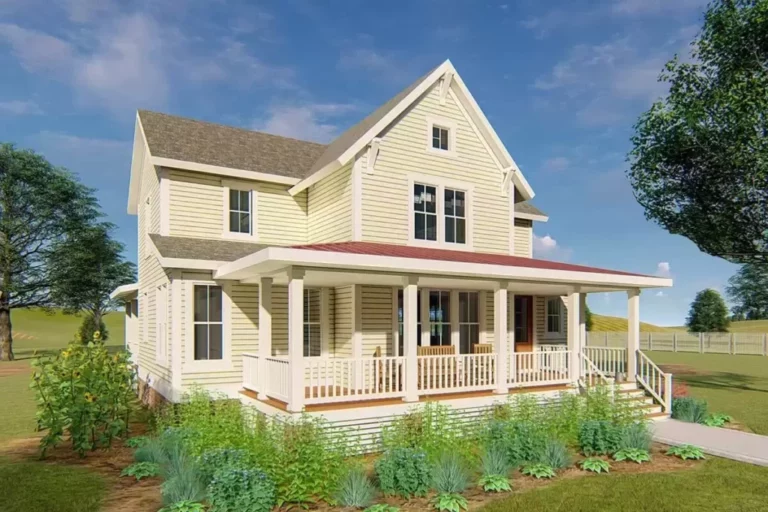 4-Bedroom 2-Story Farmhouse Cottage with Large Playroom (Floor Plan)