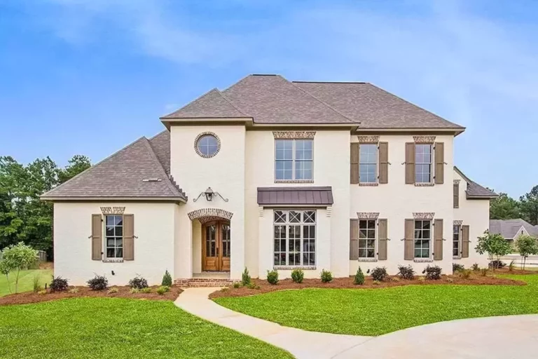 Dual-Story 4-Bedroom Southern House with Fireplaced Patio (Floor Plan)