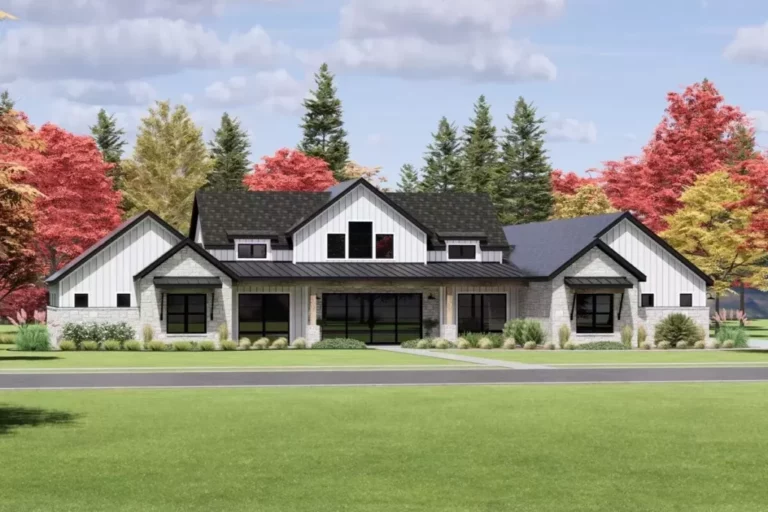 4-Bedroom 1-Story Modern Craftsman Farmhouse with Private Primary Suite and Game Room (Floor Plan)