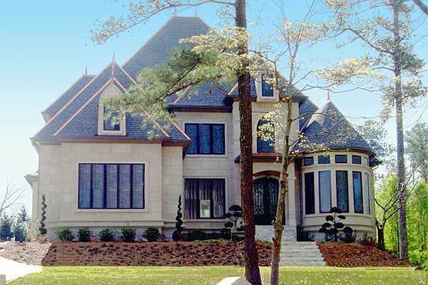 Castle Style 6-Bedroom 2-Story Storybook House with Dual Fireplace (Floor Plan)