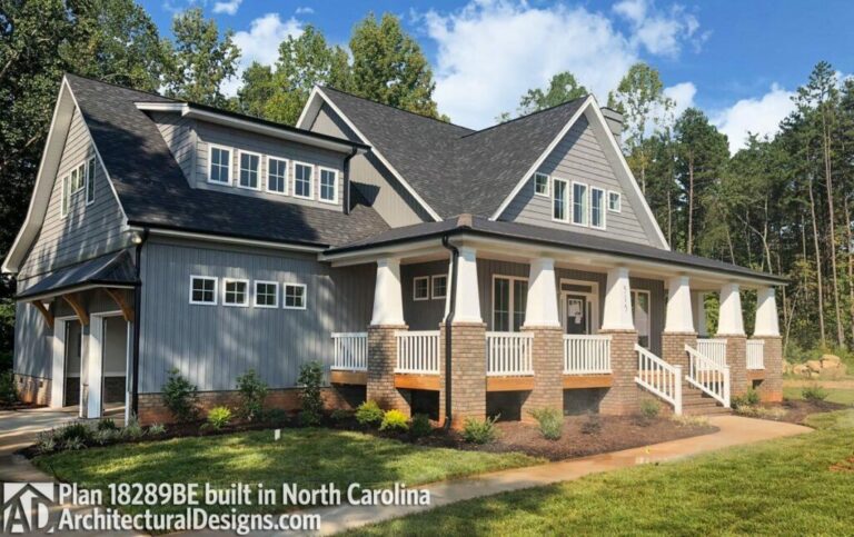 Storybook Style 4-Bedroom 2-Story Country House with Sturdy Porch (Floor Plan)