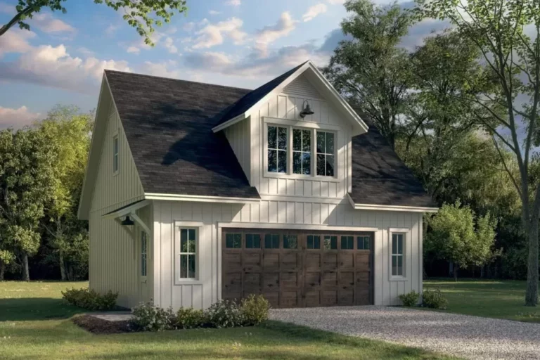 1-Bedroom 2-Story New American Garage Apartment with Board and Batten Siding (Floor Plan)