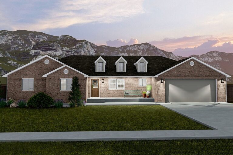 5-Bedroom 1-Story Ranch House with Optional Lower Level (Floor Plan)
