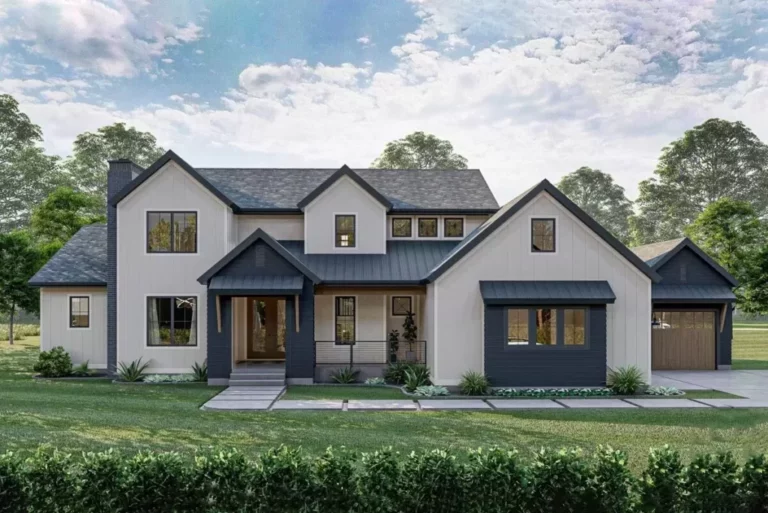 4-Bedroom 2-Story Modern Farmhouse with Second Floor Walkway Overlook (Floor Plan)