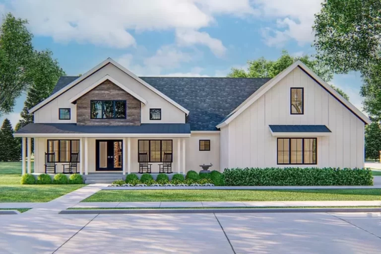 1-Story 5-Bedroom New American Farmhouse with Bonus Room Expansion (Floor Plan)