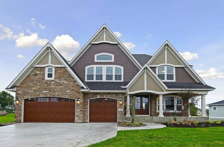 Storybook Style 5-Bedroom 2-Story House with Dual-Sided Fireplace (Floor Plan)