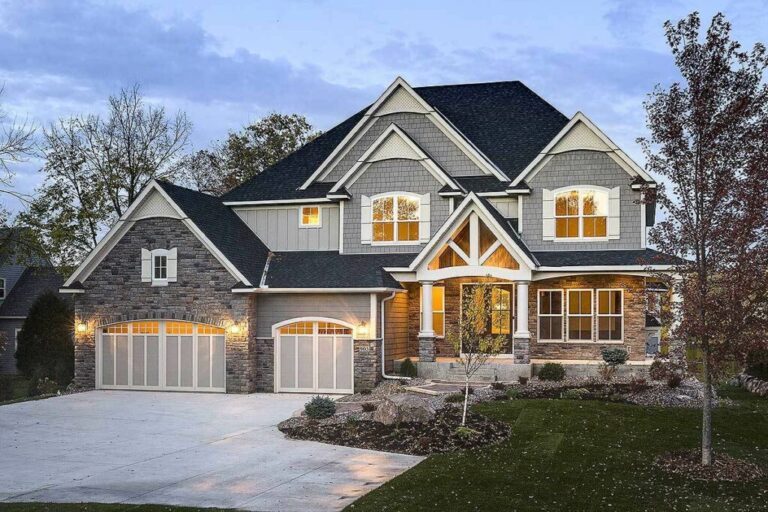 2-Story 5-Bedroom Modern Storybook Craftsman House with 2-Story Great Room (Floor Plan)