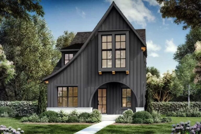 4-Bedroom 2-Story Contemporary Tudor Home with Game Room (Floor Plan)