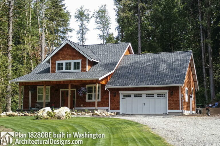 2-Story 4-Bedroom Storybook Bungalow with Fireplace and Covered Porch (Floor Plan)