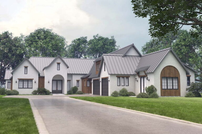 4-Bedroom One-Story Transitional House with Private Home Office (Floor Plan)