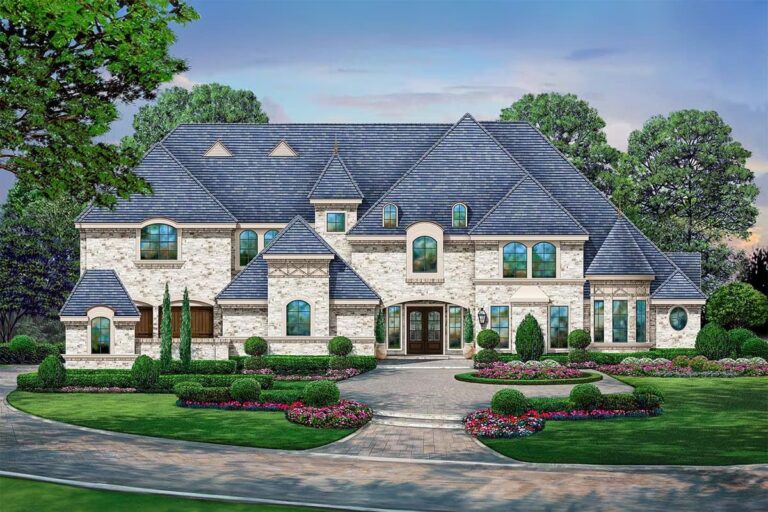 5-Bedroom 2-Story Traditional Home With Dual Entry and 4-Car Garage (Floor Plan)