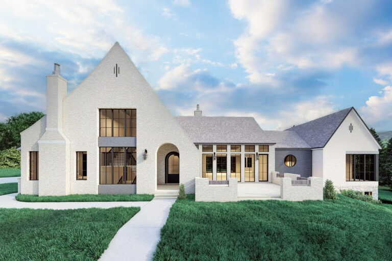 6-Bedroom Two-Story Transitional Tudor House with Optionally Finished Lower Level (Floor Plan)