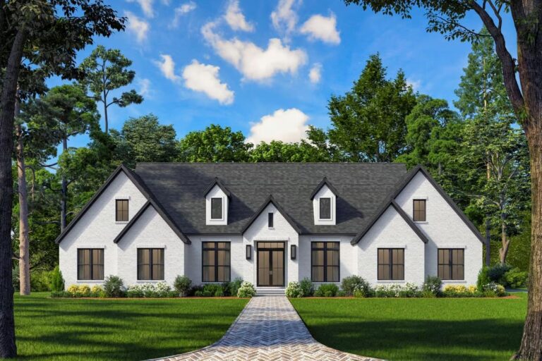 6-Bedroom 1-Story Contemporary Farmhouse with Home Office (Floor Plan)