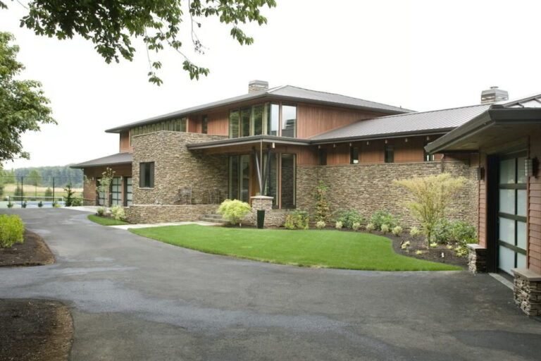 4-Bedroom 2-Story Mid-Century Modern House with Theater Room (Floor Plan)