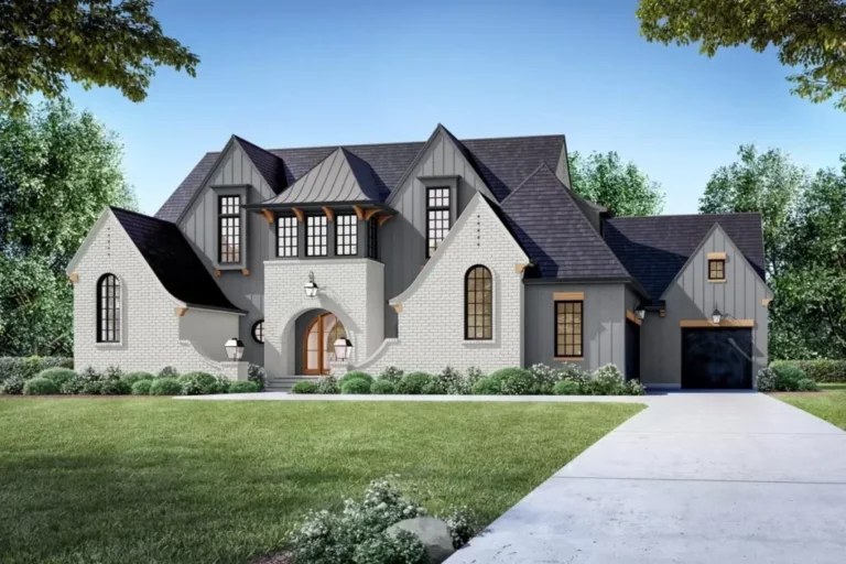 5-Bedroom 2-Story Transitional Tudor Home with Bonus Room (Floor Plan)
