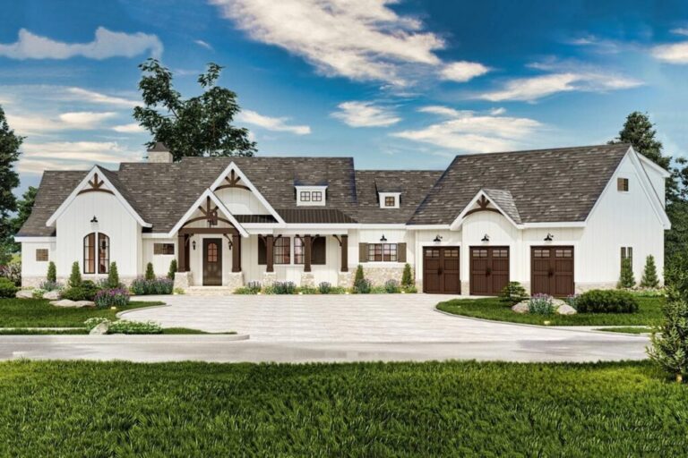 One-Story 5-Bedroom Modern Farmhouse Ranch Home with Expansion Opportunities (Floor Plan)
