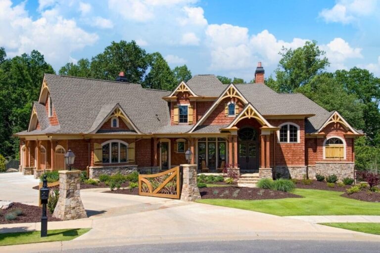 8-Bedroom 2-Story Mountain Craftsman Home with Upper-Level Playroom (Floor Plan)