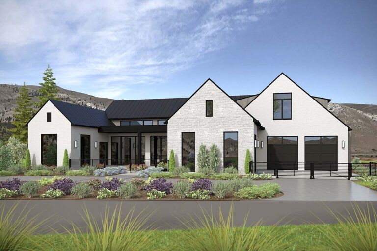 4-Bedroom 2-Story Luxury Farmhouse With Vaulted Ceilings and Outdoor Living (Floor Plan)