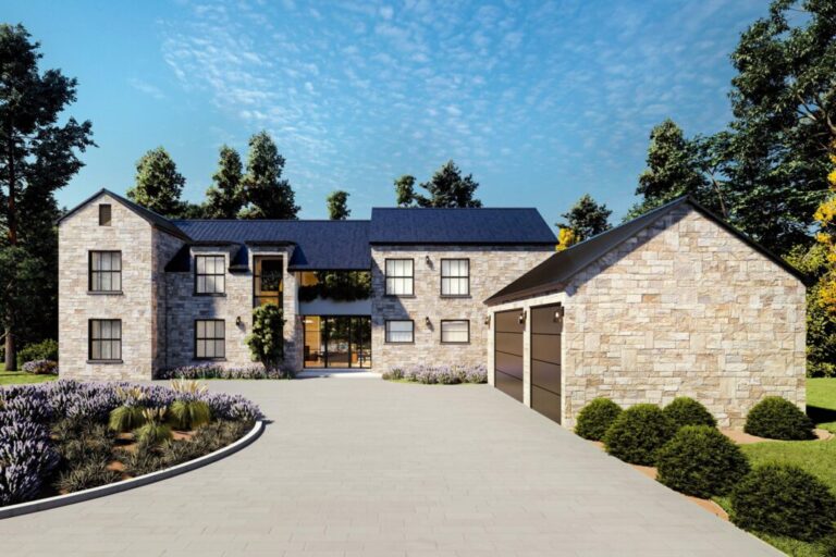 4-Bedroom Dual-Story Transitional Home with Pool House (Floor Plan)