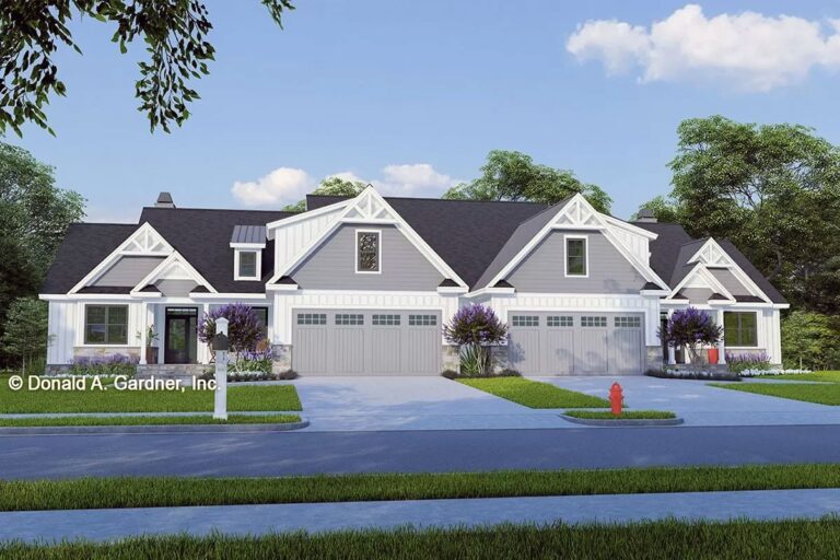 6-Bedroom 1-Story Modern Farmhouse With Bonus Room and 2-Car Front Garage (Floor Plan)