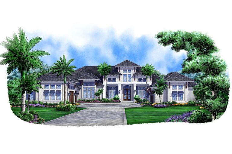 4-Bedroom 1-Story Luxury Modern Farmhouse With 4-Car Garage and Covered Garden (Floor Plan)