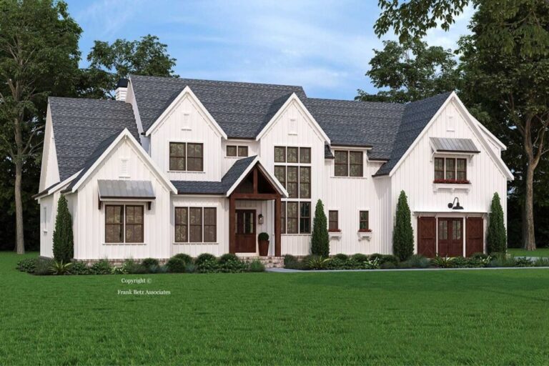 5-Bedroom 2-Story House with Steeply Pitched Gables and Upstairs Bonus Room (Floor Plan)