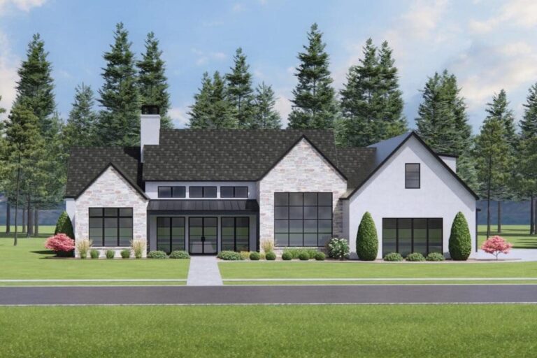 4-Bedroom 1-Story Rustic Farmhouse with Optional Bonus Room Above Garage (Floor Plan)