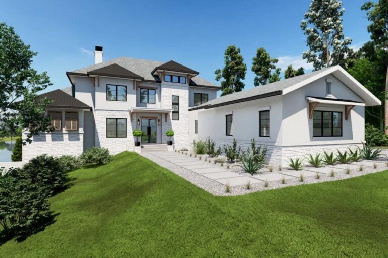 4-Bedroom Two-Story Modern Home with Pool Concept (Floor Plan)