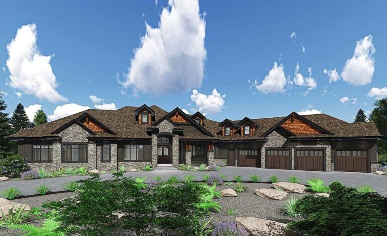 7-Bedroom 1-Story Mountain House with Home Theater & Game Room (Floor Plan)