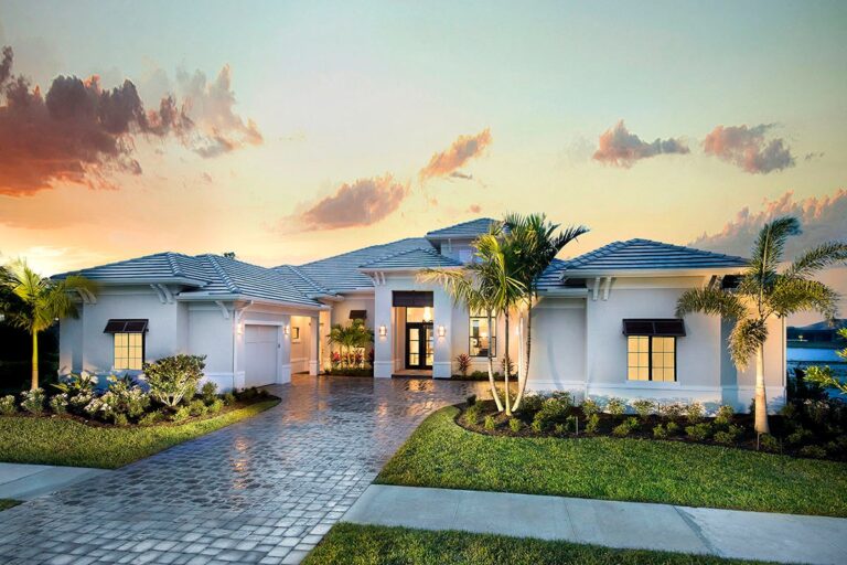 4-Bedroom 1-Story Luxury Farmhouse With 3-Car Courtyard Garage and Outdoor Living Galore (Floor Plan)