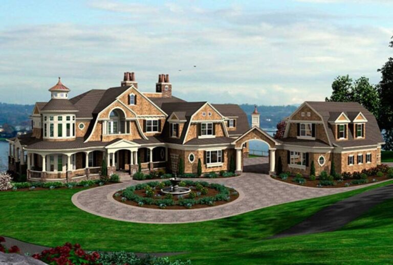 6-Bedroom Three-Story Shingle House with Rooftop Widow’s Walk (Floor Plan)