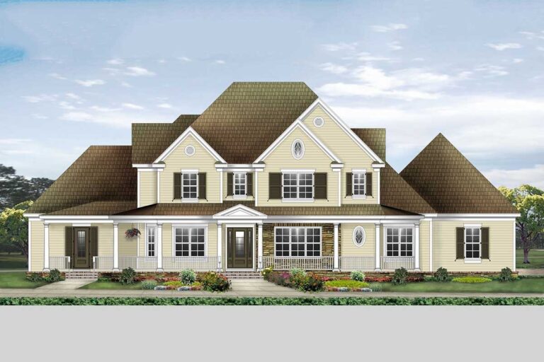 5-Bedroom 2-Story Modern Farmhouse With Bonus Room & Side Garage (Floor Plan)