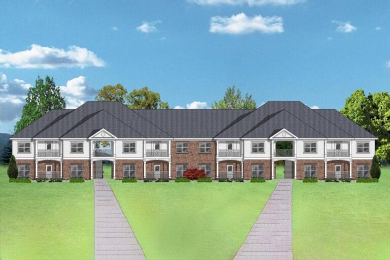 16-Unit 2-Story Multi-Family Complex with 2-Bedroom Units (Floor Plan)