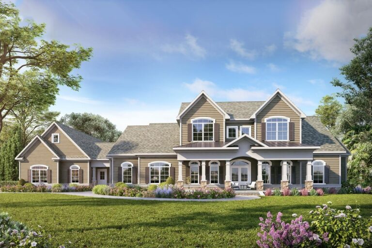 5-Bedroom 2-Story Modern Farmhouse With Bonus Room and Side Garage (Floor Plan)