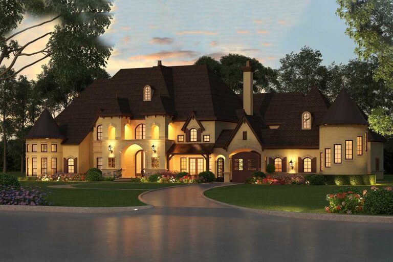5-Bedroom 2-Story Modern Farmhouse With Split Bedroom Layout (Floor Plan)
