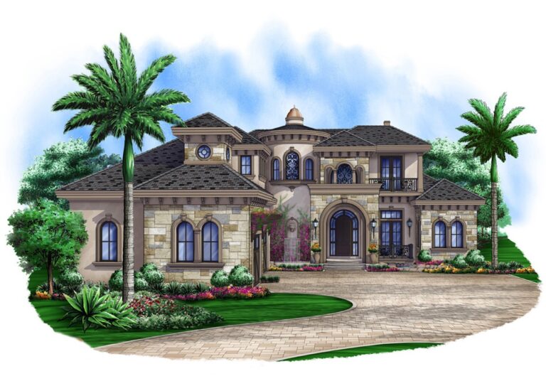 5-Bedroom 2-Story Modern Farmhouse With Expansive Lanai and Courtyard Entry (Floor Plan)