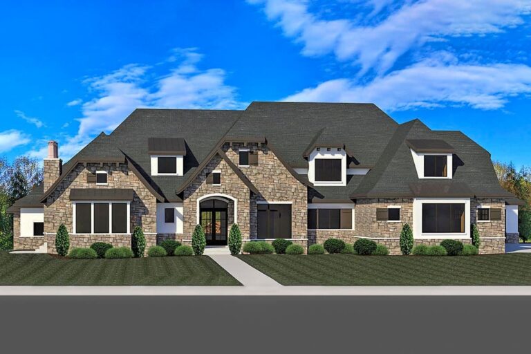 6-Bedroom 2-Story Luxury Modern Home With 4-Car Garage and Lower-Level Retreat (Floor Plan)