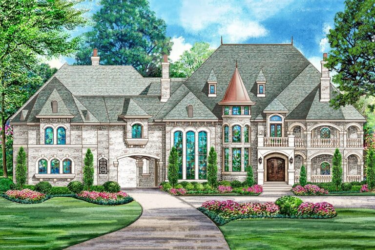 6-Bedroom 2-Story Luxury Modern Farmhouse With 5-Car Garage (Floor Plan)