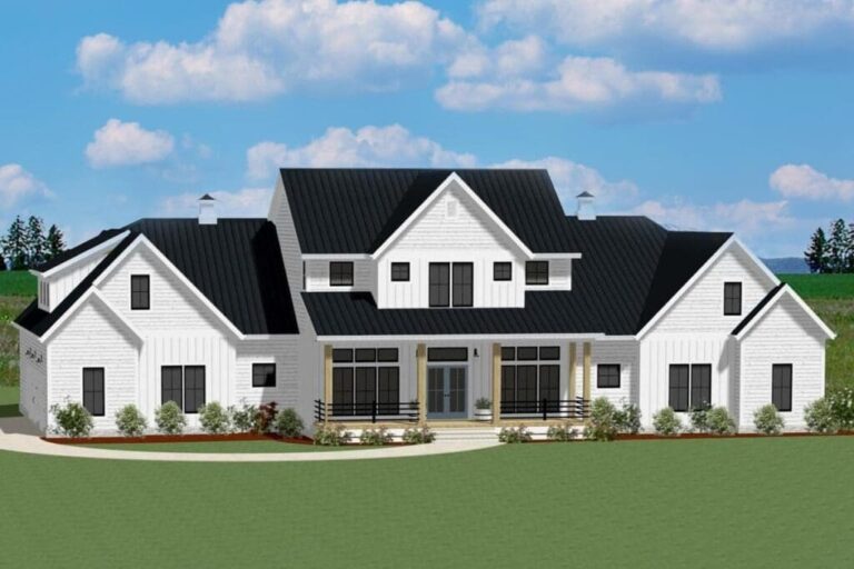 4-Bedroom 2-Story Modern Farmhouse with Great Symmetry (Floor Plan)