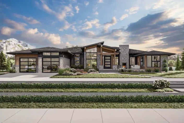 1-Story 5-Bedroom Modern Mountain House with Panoramic Views Expansion (Floor Plan)